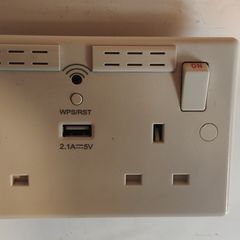 Double Socket with WiFi Booster and USB Socket