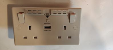 Double Socket with WiFi Booster and USB Socket