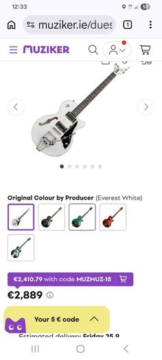 Duesenberg Starplayer TV Everest White Semi-Acoustic Guitar