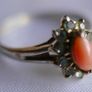 Vintage 18K Gold Plated Ring With Coral size L - 1,36g Image 7