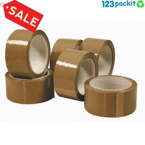 Lot of 6 Brown or clear packing tape industrial size 66 mt long 50 cm wide  pack of 6