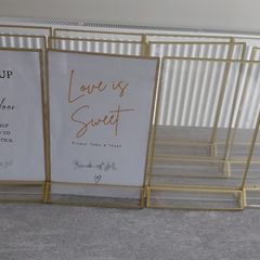 Wedding Table Number Frames Gold