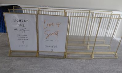Wedding Table Number Frames Gold