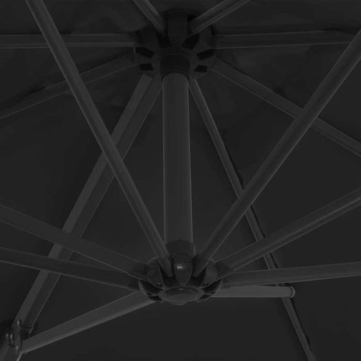 Cantilever Umbrella with Steel Pole Black 250x250 cm