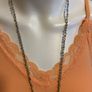 Beaded blue and gild tone necklace Image 3
