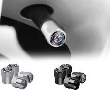 4Pcs Car Tire Valve Stems Cap Aluminum Alloy Wheel Stem Air Caps For Alfa Romeo Giulia Stelvio MiTo Giulietta Tonale ALFA 4C Disco