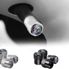 4Pcs Car Tire Valve Stems Cap Aluminum Alloy Wheel Stem Air Caps For Alfa Romeo Giulia Stelvio MiTo Giulietta Tonale ALFA 4C Disco