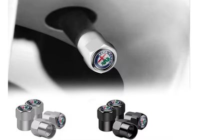 4Pcs Car Tire Valve Stems Cap Aluminum Alloy Wheel Stem Air Caps For Alfa Romeo Giulia Stelvio MiTo Giulietta Tonale ALFA 4C Disco