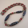 Vintage Himalayan Tibetan Eyes Agate & Whiteheart Glass Beads Necklace Image 10