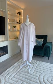 Reduced Ladies Baby Pink Button-front Fleece Dressing Gown Robe or Housecoat