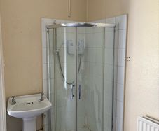 Showers, bathroom sinks, toilets and kitchenette sinks