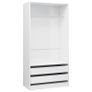 Wardrobe High Gloss White 100x50x200 cm Chipboard Image 2
