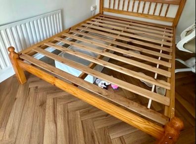 Fabulous Solid 4Ft 6 Double Bed Frame With Low Footboard - Can Deliver