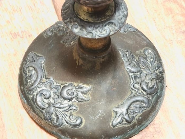 Vintage Candlestick Holder Antique Mantle Metal Candle Holder Tabletop 1kg 30cm