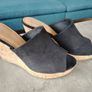 Black Suede Wedge Size 6 Image 2