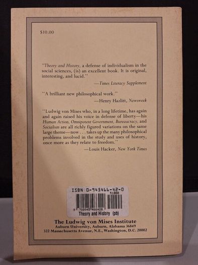 SALE!  THEORY AND HISTORY - An Interpretation of Social and Economic Evolution by Ludwig von Mises