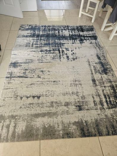 blue and grey rug