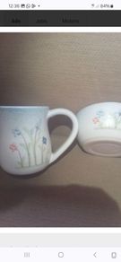 Dunbeacon pottery milk jug and sugar bowl