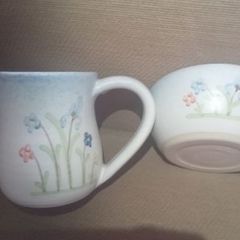 Dunbeacon pottery milk jug and sugar bowl