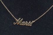 Vintage 9ct Gold Marie Name Necklace Fully Hallmarked Sheffield 48cm