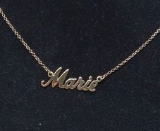 Vintage 9ct Gold Marie Name Necklace Fully Hallmarked Sheffield 48cm