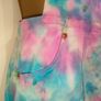 Handmade tie dye denim dungaree dress size 8 festival Season Postage included Image 6