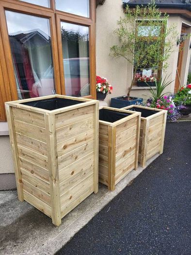 Tall Wooden Planters Flower Planters Tree Planters Veg Planters