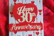 Anniversary / love / hearts, personalize card