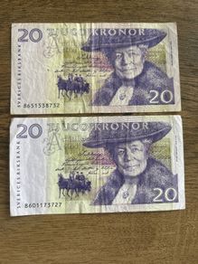 Swedish 20 Kronor Banknotes  Sveriges Riksbank
