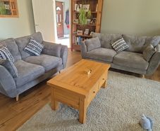 3+2+1 soft grey fabric sofa suite