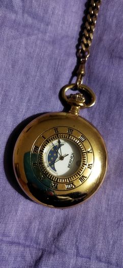 Bernex Gold-Plated Half-Hunter Pocket Watch - Moonphase & Date (For Parts/Repair)