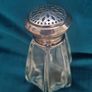 Vintage x large  1950s Silver Crystal Salt Cellar Image 7