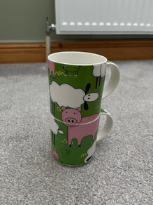 Ethos Design stacking mugs set of 2 farm animals new