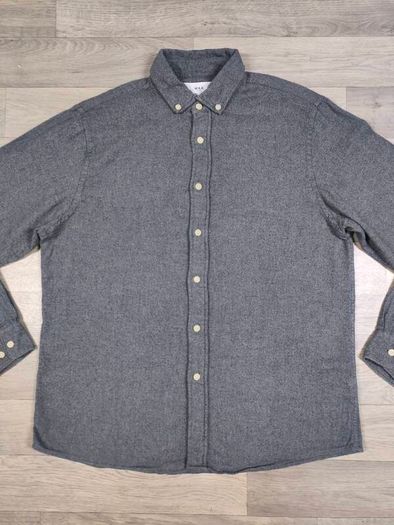 Wax London Button Down Herringbone Shirt Mens L/XL