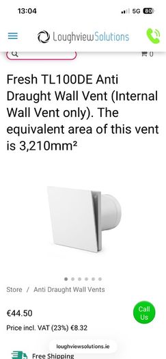 2 Anti Draught Wall vent kits