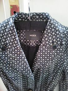 Black Patterned PVC Mac by Mexx, Size 8