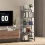 Bookshelf, Freestanding 5-Tier Shelf, Industrial Office Shelf with Metal Frame, Open Storage Shelf for Living Room, Office, Study, 60x30x170.5 cm, Black Image 3
