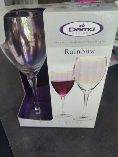 4 Rainbow wine glasses