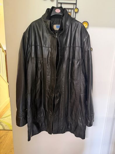 Vintage Italian Leather Coat Matrix Style XXL
