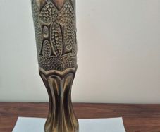 Unique WW1 Trench Art Brass Vase (75mm French Field Gun)