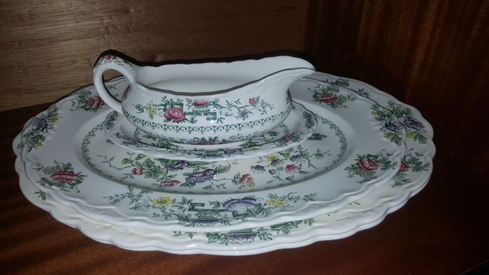 Vintage Crown Ducal Chinese Garden Dinner Set