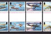 1978 Isle of Man RAF (Royal Air Force) Diamond Jubilee Commemorative Stamp Mint Gutter Pairs Never Hinged (MNH)