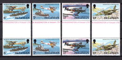 1978 Isle of Man RAF (Royal Air Force) Diamond Jubilee Commemorative Stamp Mint Gutter Pairs Never Hinged (MNH)