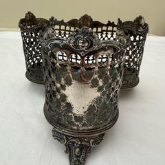 Vintage ornate cruet set holder, no handle