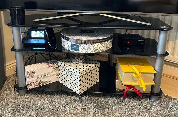 Glass TV stand