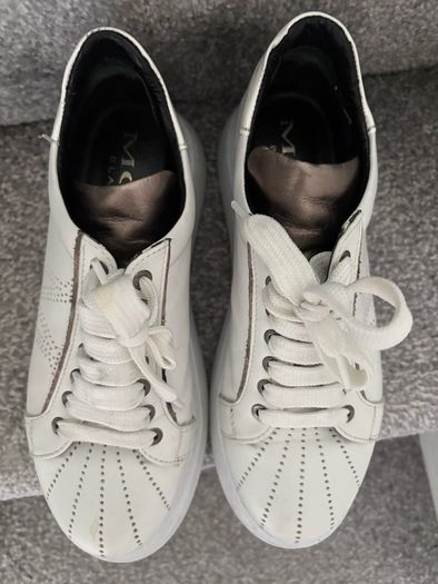 Marco Moreo White Leather Trainers Size 38