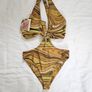 Oh Polly Gold Marble Print Cutout Swimsuit Image 4