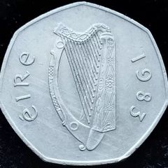 [#177] - Ireland 1983 | Irish 50p | Fifty Pence | Woodcock | KM.24