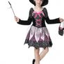 Dazzling Kids Witch Dress with Hat, Wand, and Candy Bag for 7-9 and 5-6 Years old Image 4