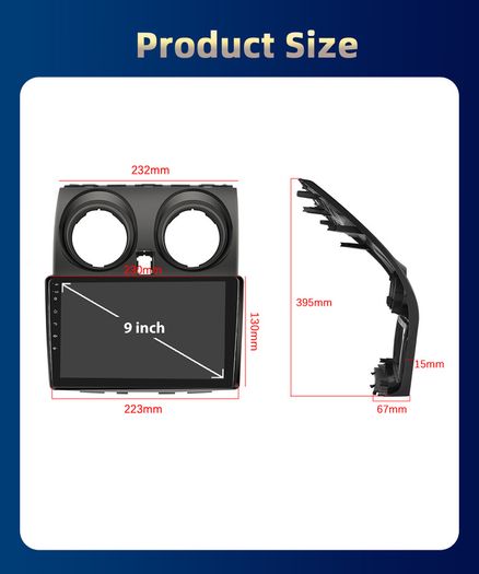 9" RDS 2din Android Car Radio Multimedia Video Player For Nissan Qashqai J10 2006-2016 Navigation GPS